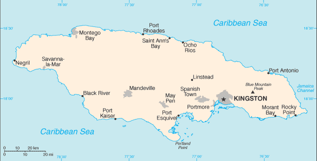 Jamaika Karte Landkarte