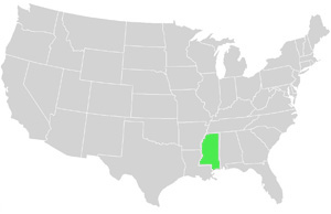 Mississippi Landkarte USA