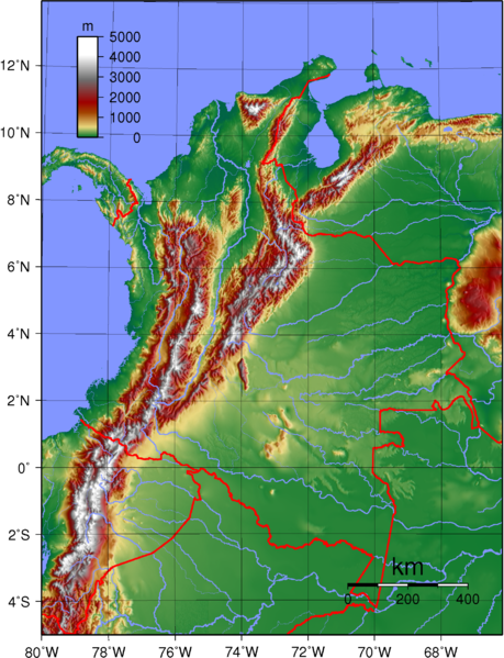 Karte Landkarte Kolumbien