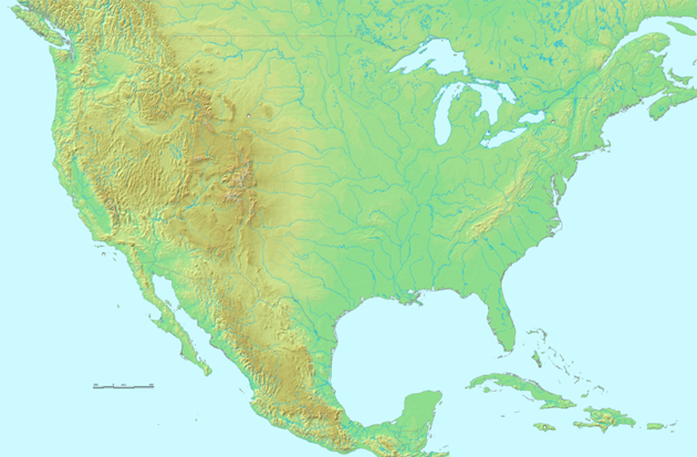 USA Topographie Landkarte