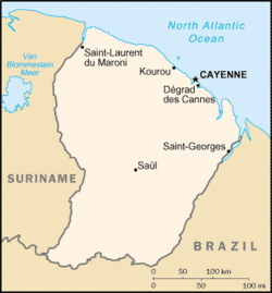 Französisch Guayana Landkarte