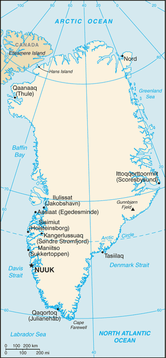 Grönland Landkarte