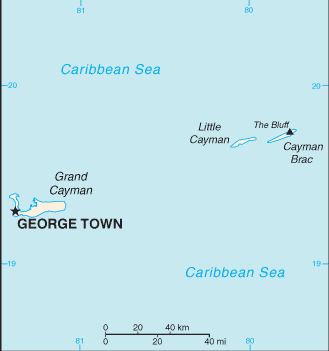 Kaiman-Inseln Karte Landkarte