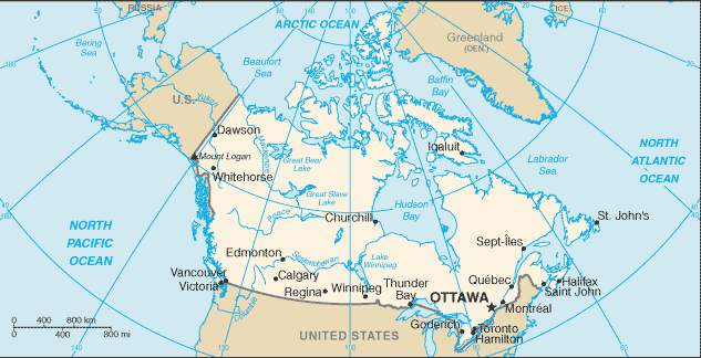 Kanada Karte