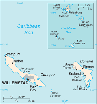 Niederländische Antillen Landkarte Karte