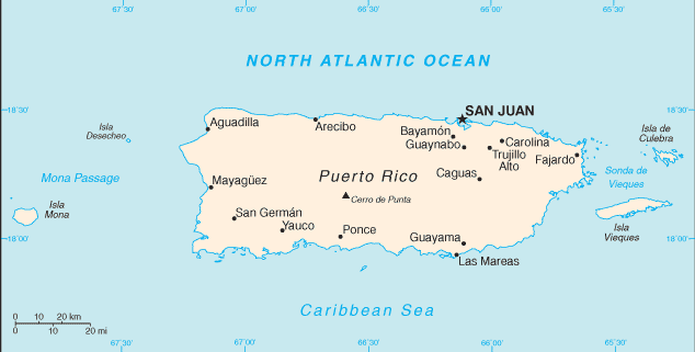 Puerto Rico Landkarte Karte
