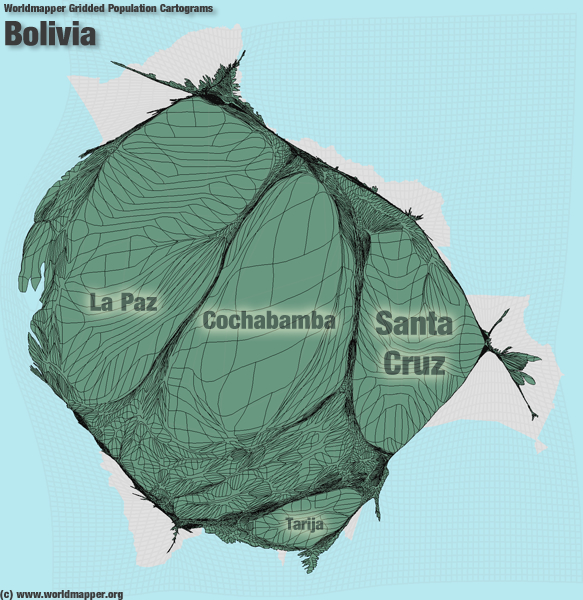 Bolivien Bevölkerung Verteilung