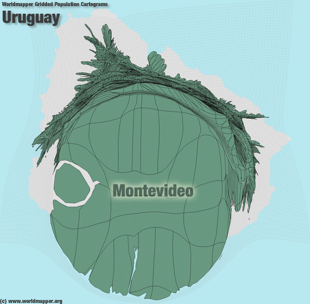 Uruguay Bevölkerung Verteilung